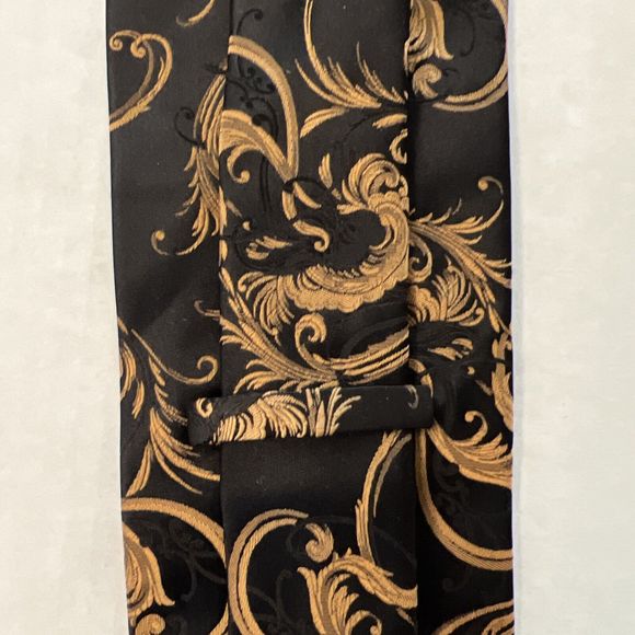 Dolce & Gabbana Cravatte Mens Tie 100% Silk Black/Gold Made In Italy $140 - Picture 8 of 9